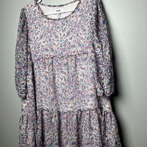 BB Dakota by Steve Madden Baby Love Me Mini Dress Blue Floral M NWT $89